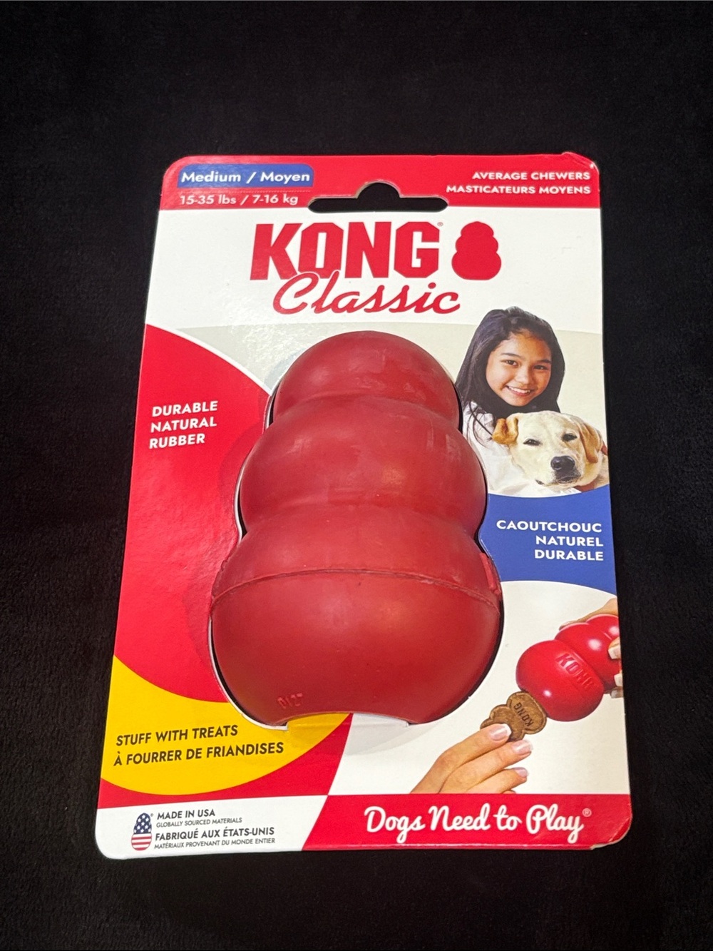 KONG Classic Stuff with treats Dog Toy - Medium